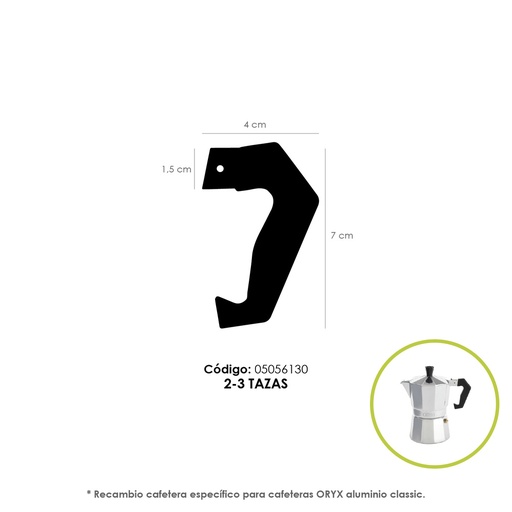 [5056130] Mango Cafetera Alumino Classic 2 y 3 Tazas