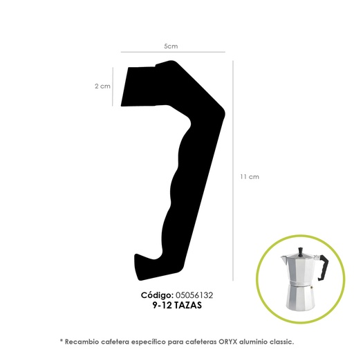 [5056132] Mango Cafetera Alumino Classic 9 y 12 Tazas