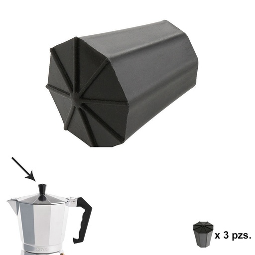 [5056140] Pomo Cafetera Aluminio Classic 2 / 3 / 6 / 9 y 12 tazas (3 piezas)