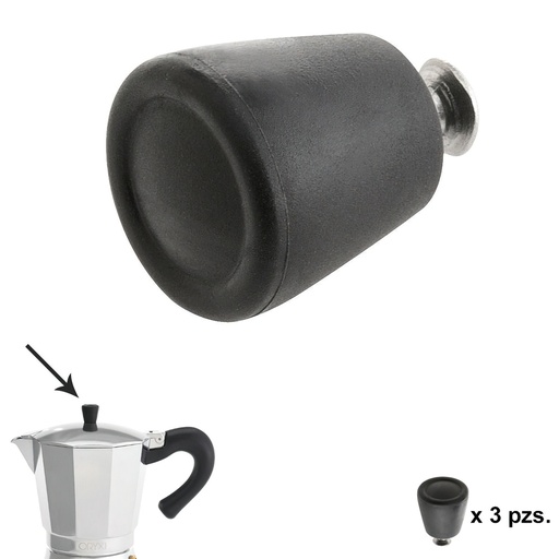 [5056222] Pomo Cafetera Aluminio Inducción 6 / 9 / 12 Tazas (3 piezas)