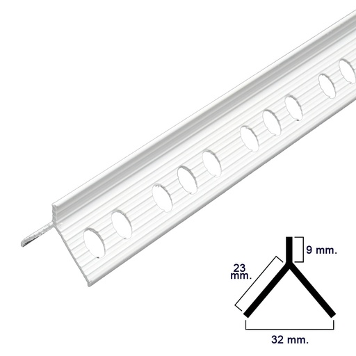 [2540250] Guardavivos Pvc Flecha Para Mortero Barra 2,5 Metros