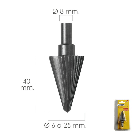 [7040001] Fresa Conica Hss Ø 6-25 mm. Para Taladro / Fresadora