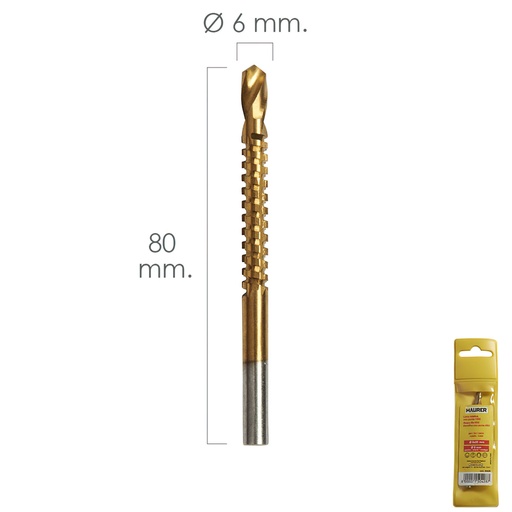 [7040070] Fresa Rotativa Para Metales HSS  Ø 6 x 80 mm. Para Taladro / Fresadora
