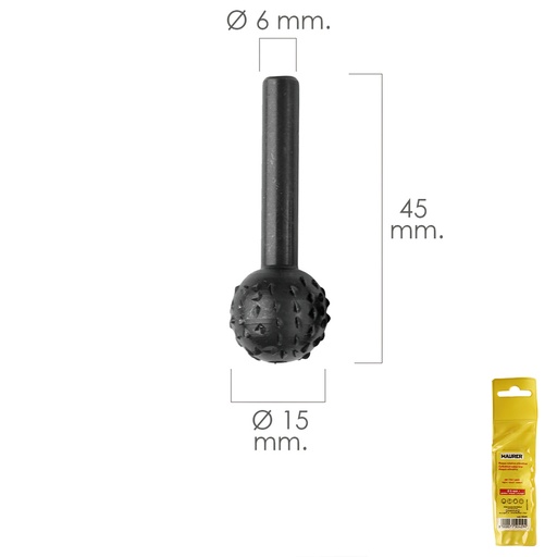 [7040085] Fresa Rotativa Para Madera Esferica Ø 15 mm. Para Taladro / Fresadora
