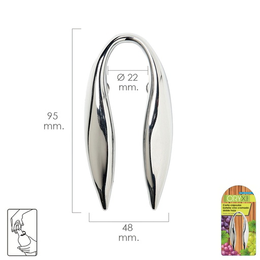 [5057045] Cortacapsulas Botella Vino Cromado Doble Hoja
