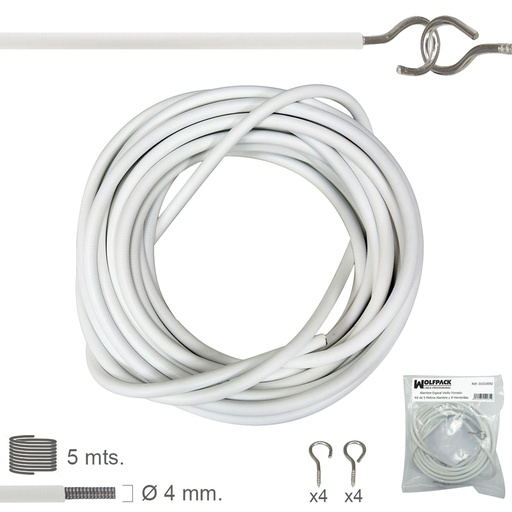 [1010092] Gusanillo Espiral Visillo Forrado Kit de 5 Metros gusanillo y 8 Hembrillas