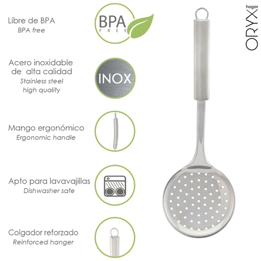 [5076022] Espumadera Cocina Acero Inoxidable 34x11,5 (Alt) cm.
