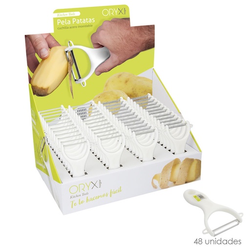 [5076070] Pelapatatas Con mango Plastico Cuchilla Acero Inoxidable 7,8 x 13 (Alt.) cm.