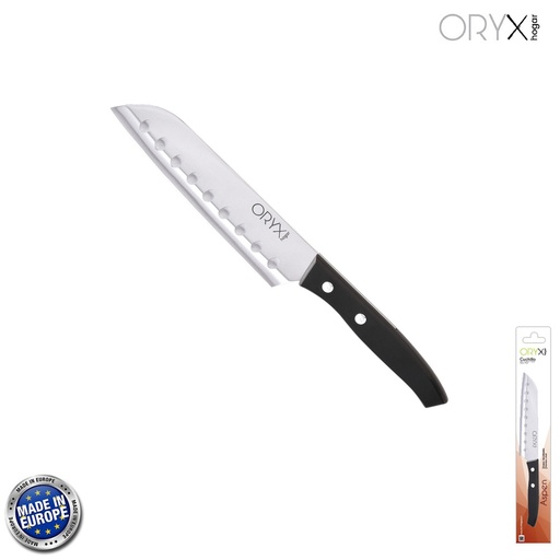 [5800020] Cuchillo Aspen Santoku Hoja Acero Inoxidable 17 cm. Negro