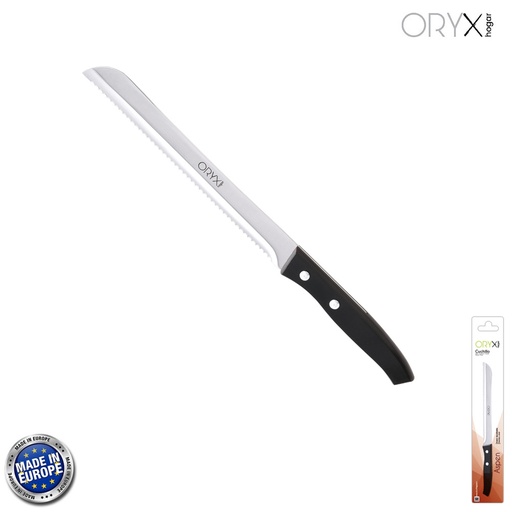 [5800025] Cuchillo Aspen Panero Hoja Acero Inoxidable 19 cm. Negro