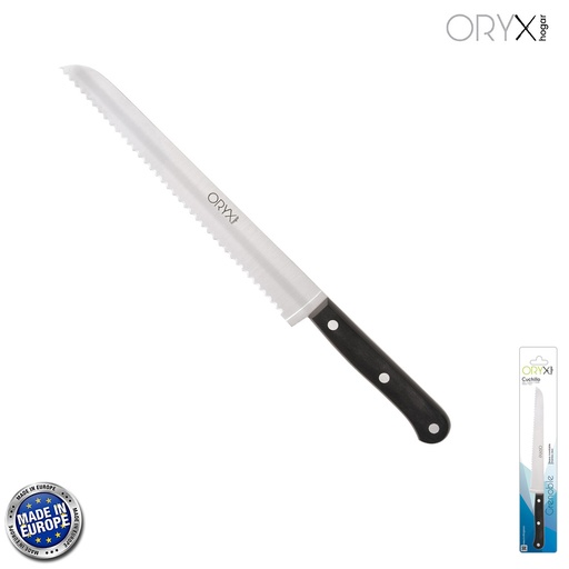 [5800165] Cuchillo Grenoble Panero Hoja Acero Inoxidable 20 cm. Negro
