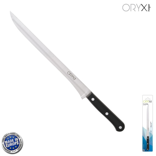 [5800170] Cuchillo Grenoble Jamonero Hoja Acero Inoxidable 25 cm. Negro