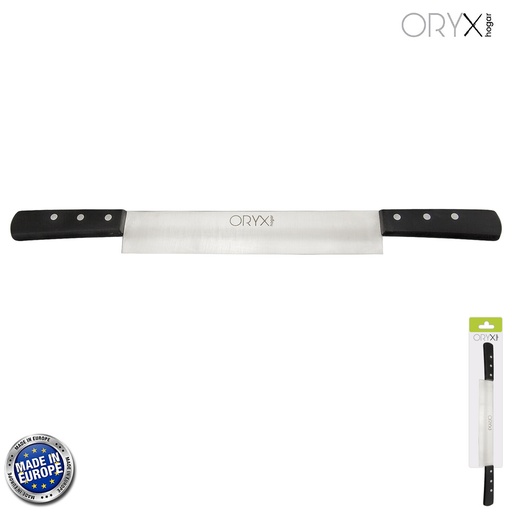 [5800175] Cuchillo Grenoble Quesero 2 Mangos Hoja Acero Inoxidable 25 cm. Negro