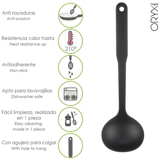 [5076000] Cucharon Servir Cocina Nylon Basic 32 x 9.5 cm.