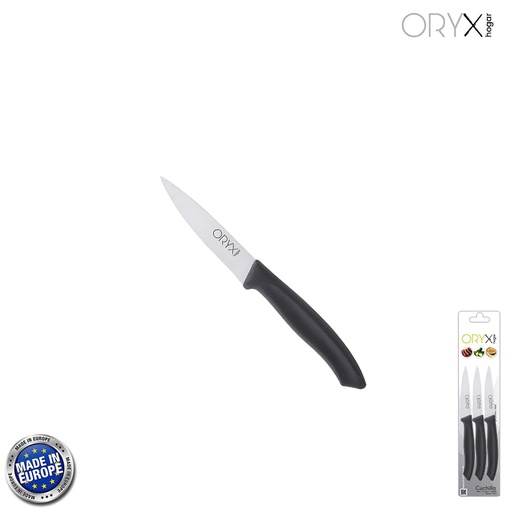 [5800210] Cuchillo Nuuk Mondador Hoja Acero Inoxidable 9 cm. Negro (Blister 3 Piezas)