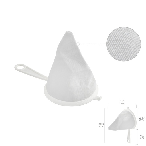 [5100001] Colador Tela Franela Armazón de Plastico Ø 10 cm.