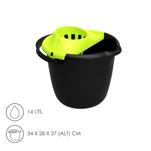 [5476000] Cubo Fregona Con Escurridor Redondo 14 Litros