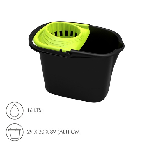 [5476005] Cubo Fregona Con Escurridor Rectangular 16 Litros