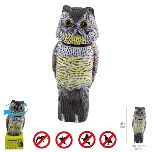 [5120300] Buho Ahuyentador de Pajaros / Aves Con Cabeza Giratoria 40 cm.