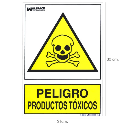 [15050956] Cartel Peligro Productos Toxicos 30x21cm.