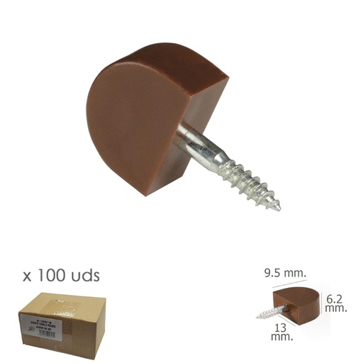 [25010035] Soporte Estanteria Tornillo Pequeño Marron (Caja 100 unidades)