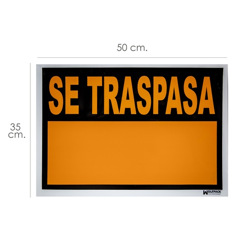 [15056020] Cartel Se Traspasa 50x35 cm.
