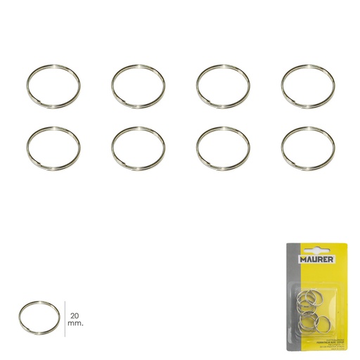 [3112000] Anilla Llavero Ø 20 mm (Blister 8 piezas)