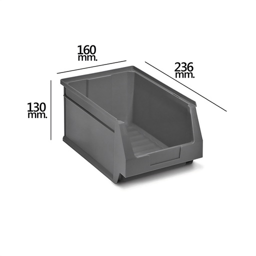 [21070065] Gaveta Apilable Almacenamiento Gris Nº52 236x160x130 mm.   (2/6)