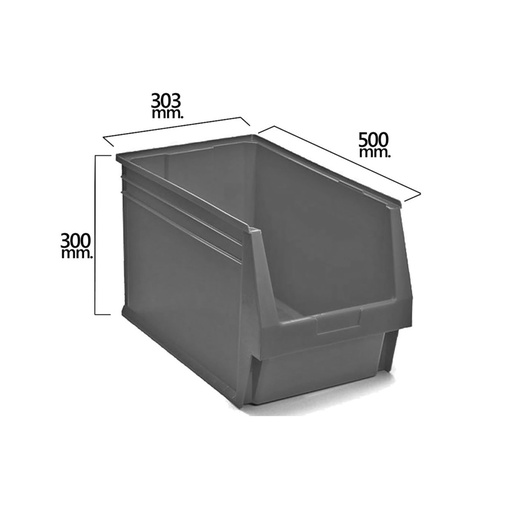 [21070080] Gaveta Apilable Almacenamiento Gris Nº59 500x303x300 mm. (5/6)