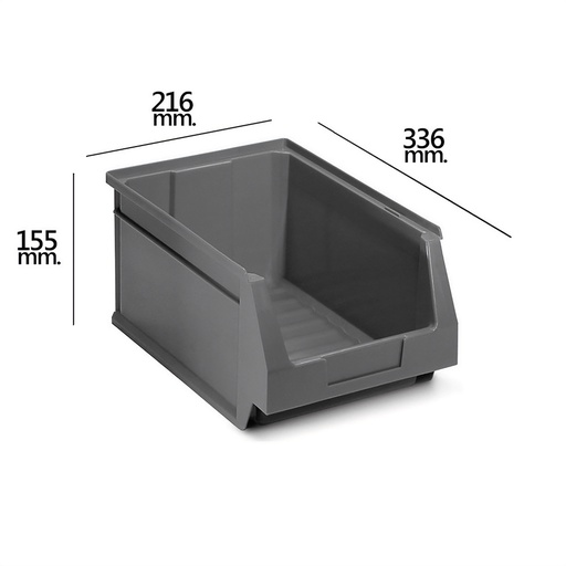 [21070085] Gaveta Apilable Almacenamiento Gris Nº54 336x216x155 mm. (6/6)