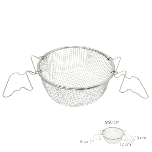 [5072110] Cesta Freir Acero Inoxidable Con Asas Ø 20 cm.
