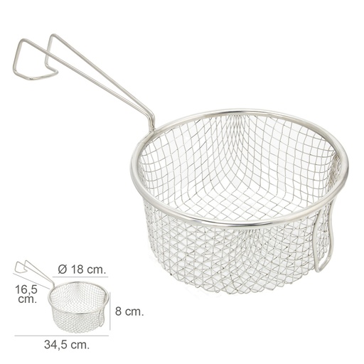 [5072115] Cesta Freir Acero Inoxidable Con Mango Ø 18 cm.
