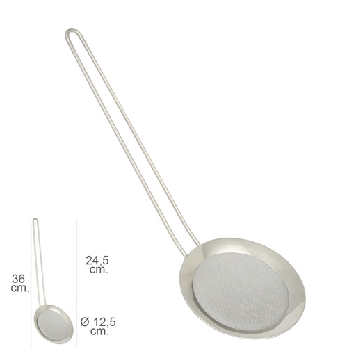 [5072130] Espumadera Malla Acero inoxidable Ø 12,5 cm. Con Mango 24,5 cm.