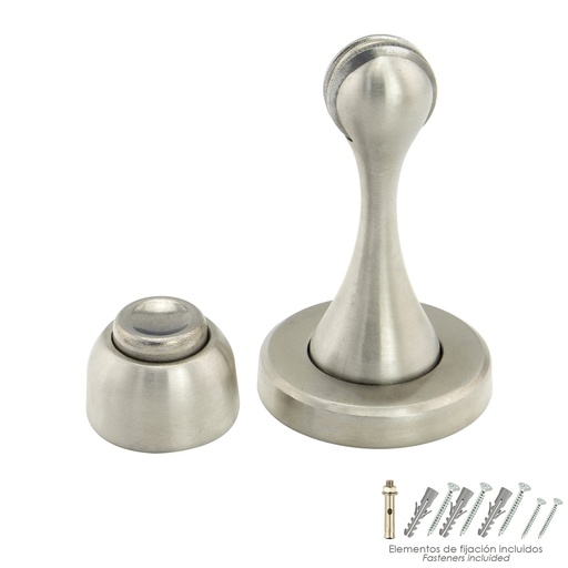 [5322035] Tope Puerta Retenedor Magnetico Extrafuerte Acero Inoxidable Para Pared y Suelo
