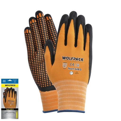 [15030896] Guantes Nylon Con Palma En Foam y Puntos Nitrilo Touch 9" (Par)