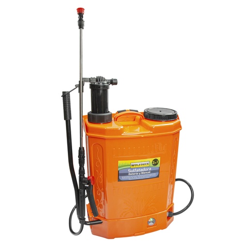 [8052000] Sulfatadora Electrica A Bateria Doble Uso Bateria o Manual, Con Bateria Recargable 12 V / 8 Amperios