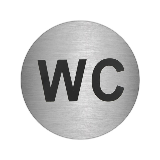 [15051400] Placa Adhesiva "WC" Acero Inoxidable Ø 7 cm.