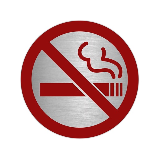 [15051420] Placa Adhesiva "No Fumar" Acero Inoxidable Ø 7 cm.