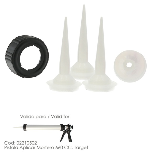 [2320199] Set Accesorios para Pistola Aluminio / Acero Aplicar Mortero 660 CC. 02210502