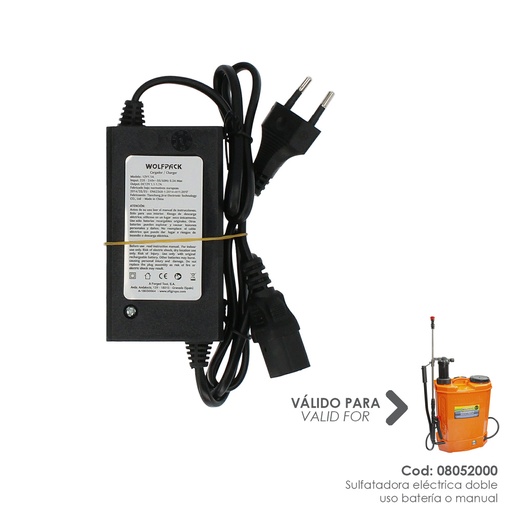 [8052030] Cargador Sulfatadora 08052000 Sulfatadora Electrica A Bateria 12 V / 8 Amperios