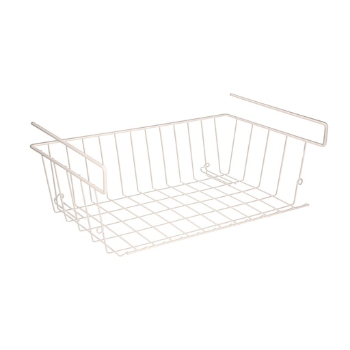[5422070] Cesta Bajo Estante Colgante Blanca 39x25x11cm.