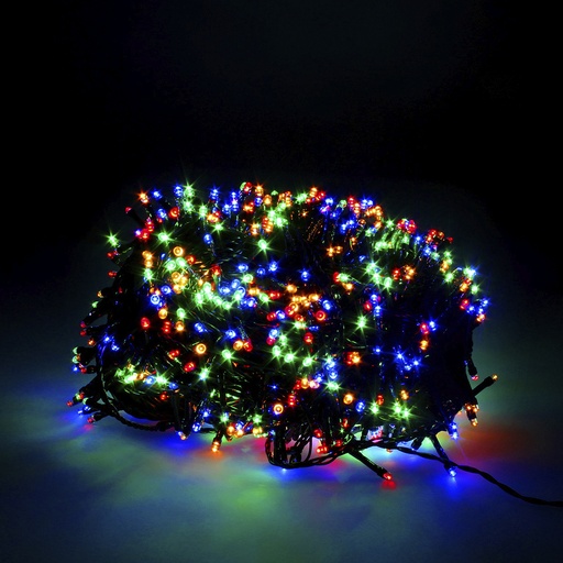 [5490200] Guirnalda Luces Navidad 1000 Leds Multicolor. Luz Navidad Interiores y Exteriores Ip44