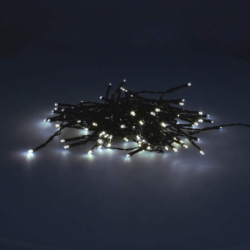 [5490455] Guinalda Luces Navidad 100 Leds Color Blanco Frio.Luz navidad interiores y exteriores IP44. Funcina 3 Baterias AA (No incluidas)