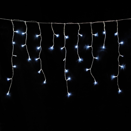 [5490360] Guirnalda Luces Navidad Cortina 5x1 Metros 182 Leds Blanco Frio. Luz Navidad Interiores y Exteriores Ip44. Cable Transparente