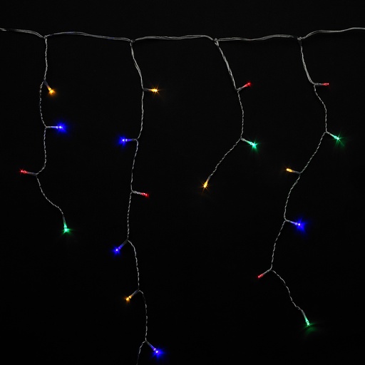 [5490385] Guirnalda Luces Navidad Cortina 10x1 Metros 345 Leds Multicolor. Luz Navidad Interiores y Exteriores Ip44. Cable Transparente
