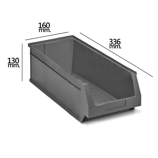 [21070067] Gaveta Apilable Almacenamiento Gris Nº53  336x160x130 mm.
