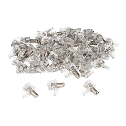 [25010015] Soporte de Plastico Con Anclaje Metalico 5 Ø mm. Para Estanterias / Estantes (Caja 100 Unidades)