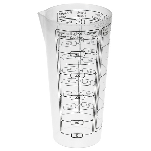 [5071200] Vaso Medidor Plastico Oryx 500 ml. 8,5x6x16 cm.