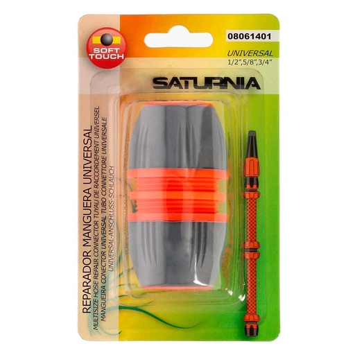 [8061401] Reparador Universal Mangueras 1/2" 5/8" y 3/4". Facil de usar, Plastico Soft Touch.