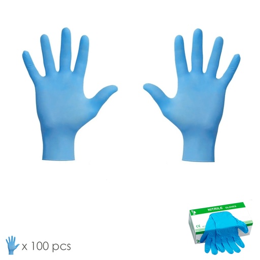 [15035051] Guantes Nitrilo Desechables Talla M Caja 100 Unidades, Sin Polvo, Homologado CE, Texturizados, Caja Dispensador.
